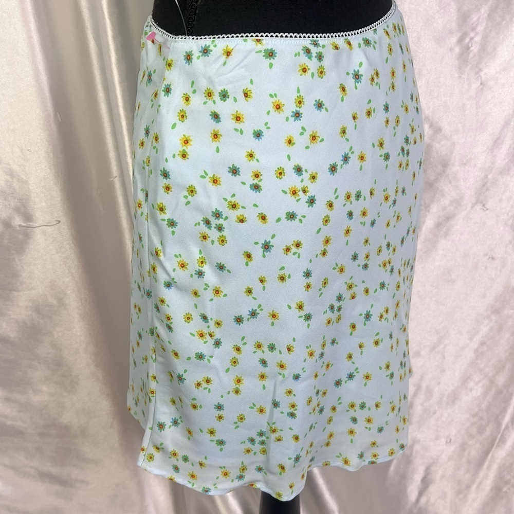 Wildfable Blue Y2K Ditsy Floral Mini Skirt – Soft Girl, Coquette S - Picture 6 of 10